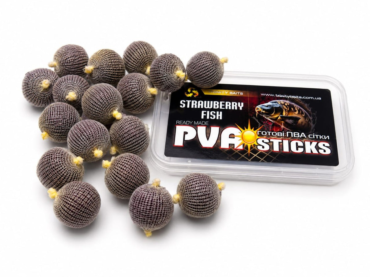 Sticki PVA STRAWBERRY FISH 25 mm – 25 szt