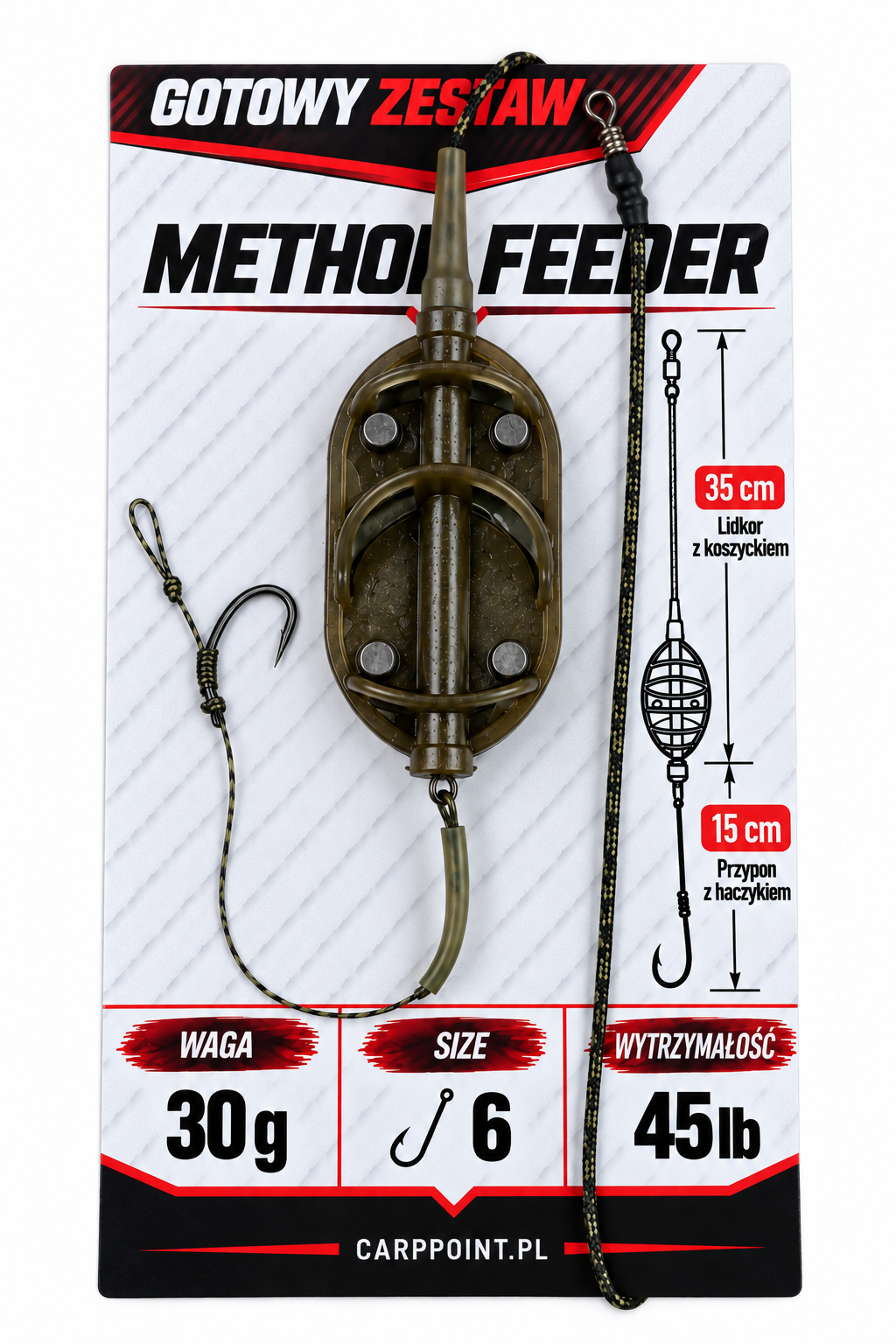 GOTOWY UZBROJONY ZESTAW METHOD FEEDER – HACZYK NR 6